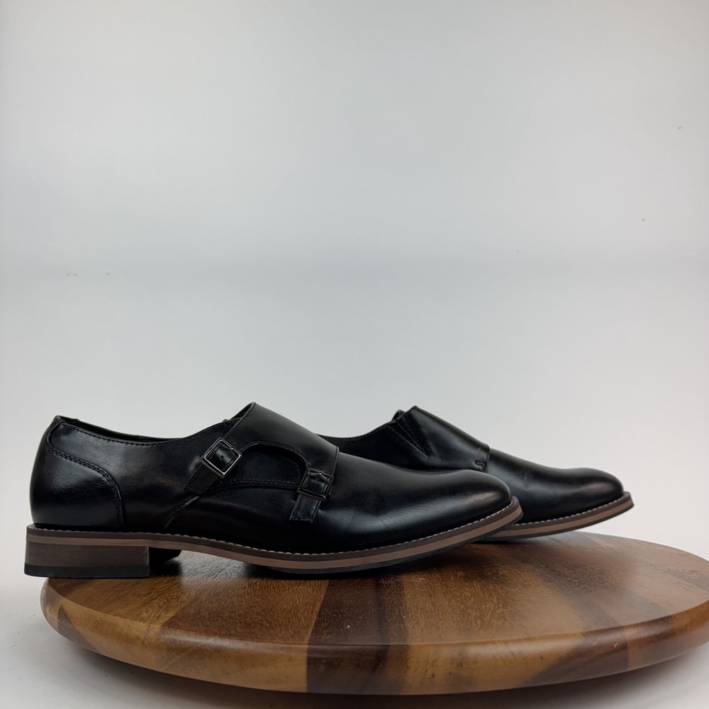 New Mens Abound Nico Black Faux‎ Leather Monk Strap Formal Dress Shoes Size 13 M